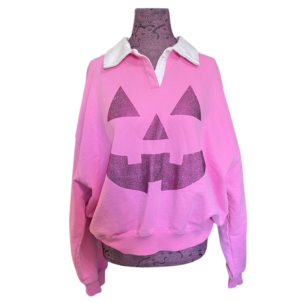 Judith March Pink Jack-O'-Lantern Sweater